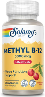 SOLARAY Methyl B12, Lozenge, Cherry (Btl-Plastic) 5000mcg | 60ct