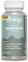 SOLARAY Liposomal Glutathione 500 mg - Antioxidant and Immune Support Supplement - Detoxification and Liver Support - Liposomal Glutathione Supplement - Vegan and Gluten Free - 30 Servings, 60 VegCaps