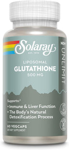 SOLARAY Liposomal Glutathione 500 mg - Antioxidant and Immune Support Supplement - Detoxification and Liver Support - Liposomal Glutathione Supplement - Vegan and Gluten Free - 30 Servings, 60 VegCaps