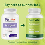 BESTVITE Pycnogenol 100mg (120 Capsules) (60x2) - French Maritime Pine Bark Extract - No Stearates - Gluten Free - Non GMO