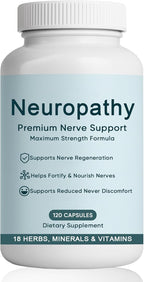 NerveBright Neuropathy Support Nerve Supplement, Fortify Nerves in Fingers, Hands, Toes, & Feet, with 600 mg Pure Alpha Lipoic Acid Vitamins C D3 E B6 B12, Support Overall Nerve Health, 120 Capsules