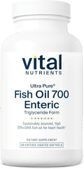 Vital Nutrients Ultra Pure® Fish Oil 700 Enteric Coated - Heart, Brain, Immune Health* - Sustainably Sourced High EPA & DHA Omega-3 Fatty Acid - Vanilla Flavor - Gluten, Dairy, Soy Free - 90 Count