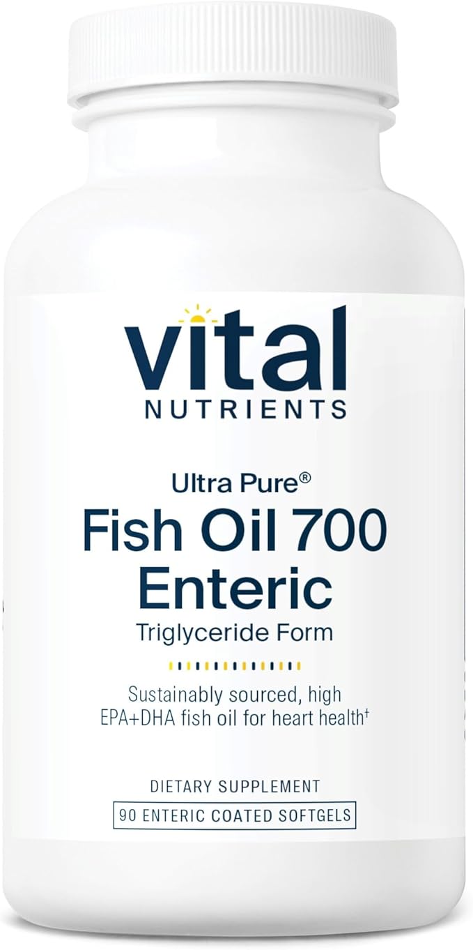 Vital Nutrients Ultra Pure® Fish Oil 700 Enteric Coated - Heart, Brain, Immune Health* - Sustainably Sourced High EPA & DHA Omega-3 Fatty Acid - Vanilla Flavor - Gluten, Dairy, Soy Free - 90 Count