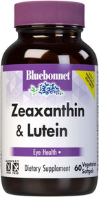 Bluebonnet Nutrition Zeaxanthin & Lutein, Eye Health*, Gluten-Free, Dairy-Free, 60 Vegetarian Softgels, 60 Servings