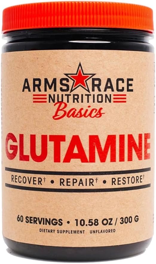 Arms Race Nutrition L-Glutamine Powder, 5000mg, 60 Servings, Unflavored