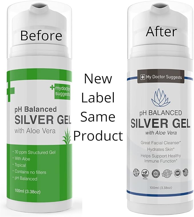 Extra Strength Colloidal Silver Gel 30ppm with Aloe Vera - pH Balanced Structured Silver - Triple Strength Soothe & Relieve - Easy Pump Bottle, 3.38Oz (4 Pack)