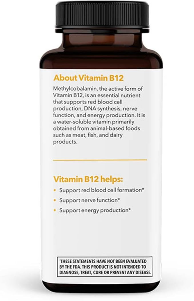LifeSeasons Essentials Vitamin B12 10,000 mcg Quick Melts – Methylcobalamin B12 for Energy Production & Nervous System Support – Berry Flavor – Fast-Dissolving Tablets – 60 Quick Melts