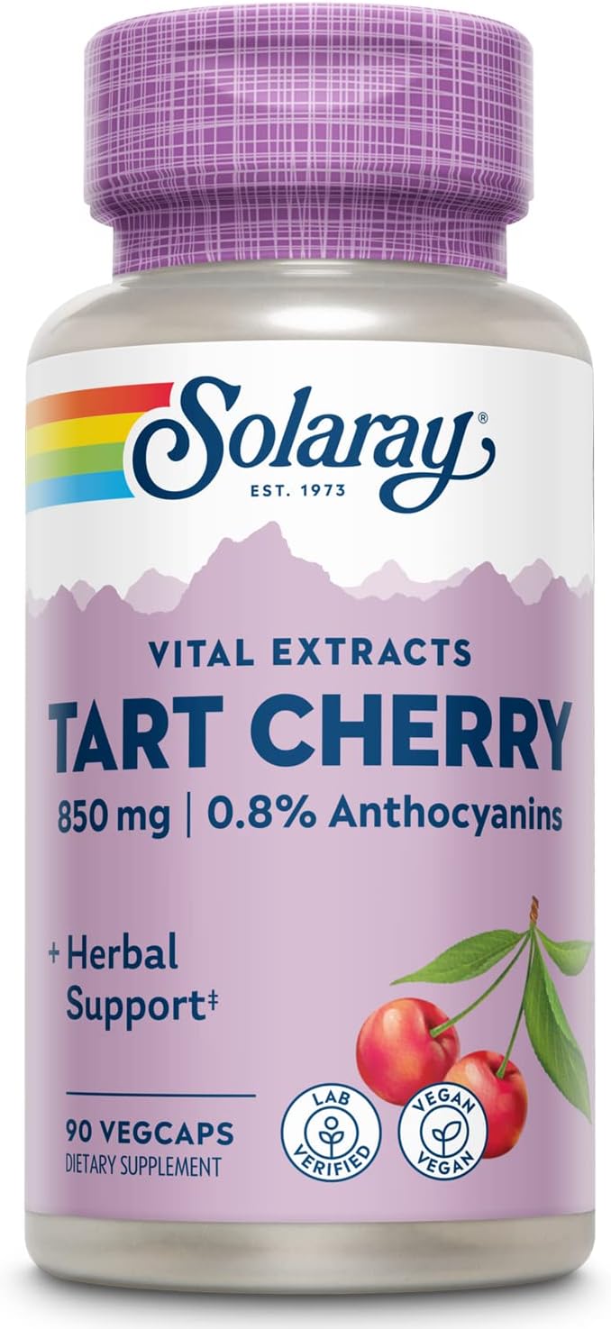 Solaray Tart Cherry Fruit Extract 850 mg - Tart Cherry Supplement with Antioxidants, Fruit Juice Extract with Flavonoids - 90 VegCaps
