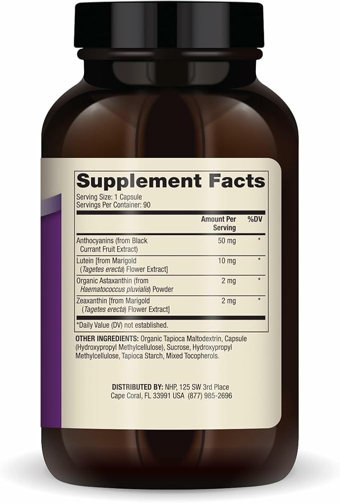 Dr. Mercola Eye Support - Supports Eye & Vision Health - with Lutein, Zeaxanthin, Organic Astaxanthin & Black Currant - Non-GMO, Gluten-Free & Soy Free - 90 Capsules (90 Servings)