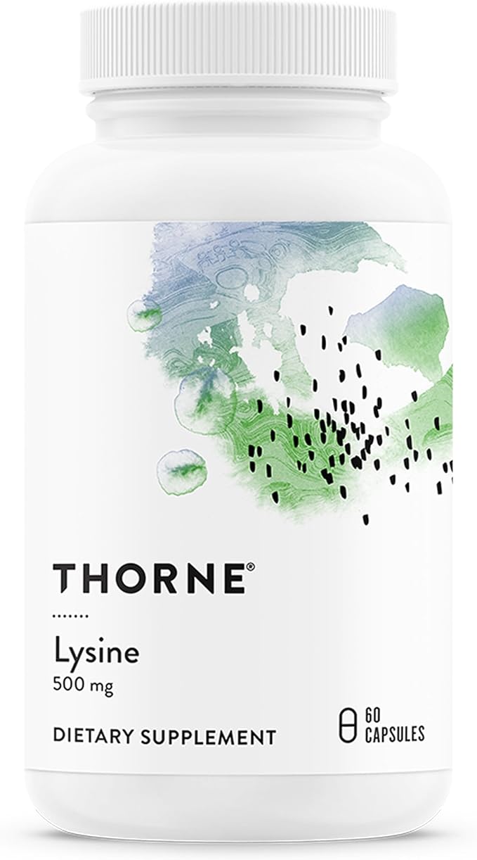 THORNE - Lysine - Supports Immune, Skin & Bone Health - Promotes Collagen Formation* - L-Lysine Amino Acid Supplement - Third-Party Certified - Gluten, Dairy & Soy-Free - 60 Capsules