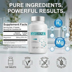 Hydrogen Water Tablets with Magnesium, H2 Molecular Hydrogen Tablets for Drinking Water, Supports Energy Metabolism, Cognitive & Antioxidant, 120 Count