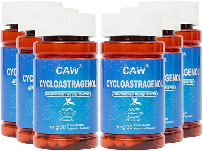 CAW Hypersorption Cycloastragenol 5Mg | Telomere Length Support | DNA Health Immunity Boost Anti-Aging | 30 Enteric-Coated Capsules (6 Bottles)