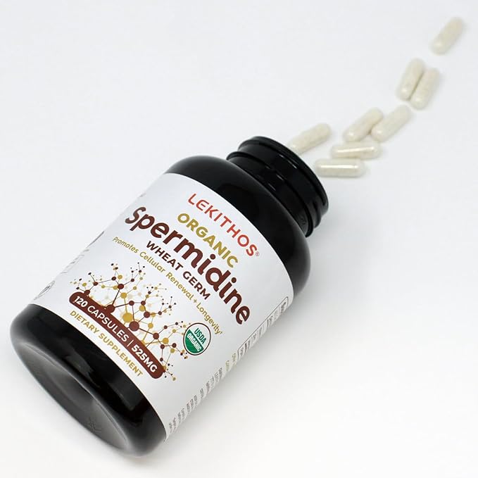Organic Spermidine Capsules | Organic Wheat Germ Extract | Promotes Cell Renewal, Better Aging | Thiamine, Zinc, Manganese | 1050mg Per Serving | USDA Organic, Vegan, Non-GMO | 120 Capsules