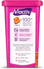 Viactiv Max Formula Calcium +Vitamin D3 Supplement for Bone Health, Rich Caramel, 100 Soft Chews - 6 Pack
