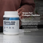 Grass-Fed Collagen Peptides Powder - Unflavored Collagen Powder for Women & Men, 22G Grassfed Bovine Hydrolyzed Collagen Peptides for Skin, Hair, Bones & Muscle Recovery - 30 Servings