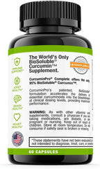 curcuminpro Complete Vegan | BioSoluble Brown Rice Protein & Organic Turmeric Curcumin Supplement | Plant-Based Formula for Daily Wellness | 60 Count