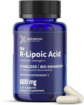 Geronova Research Bio-Enhanced R-Lipoic Acid, 600 mg Dose - 2 Month Supply - Stabilized R Alpha Lipoic Acid with Enhanced Absorption - R Lipoic Acid Supplement - 120 Capsules