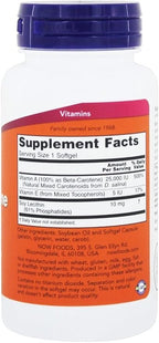 Now Foods - Beta Carotene (Natural) D. Salina with Mixed Carotenoids 25000 IU - 90 Softgels