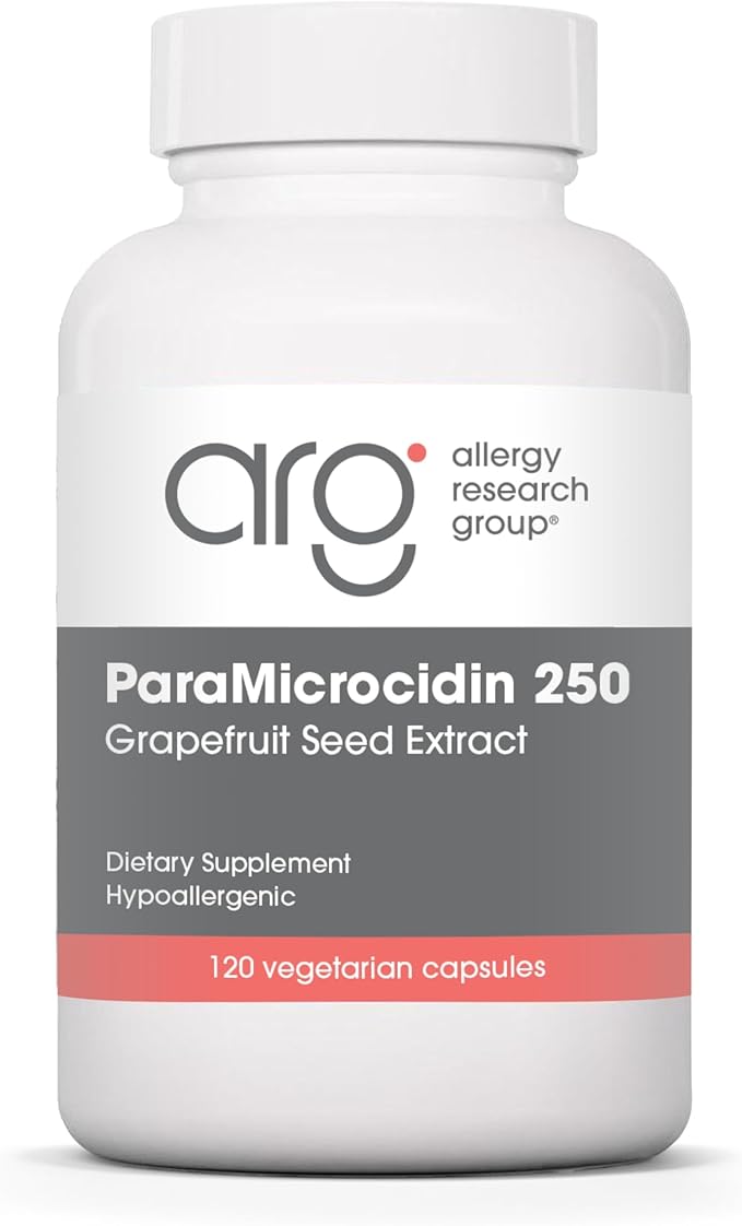 Allergy Research Group ParaMicrocidin 250 Supplement - Grapefruit Seed Extract 500mg, Supports Metabolic Function, Contaminant Free, Vegetarian Capsules - 120 Count