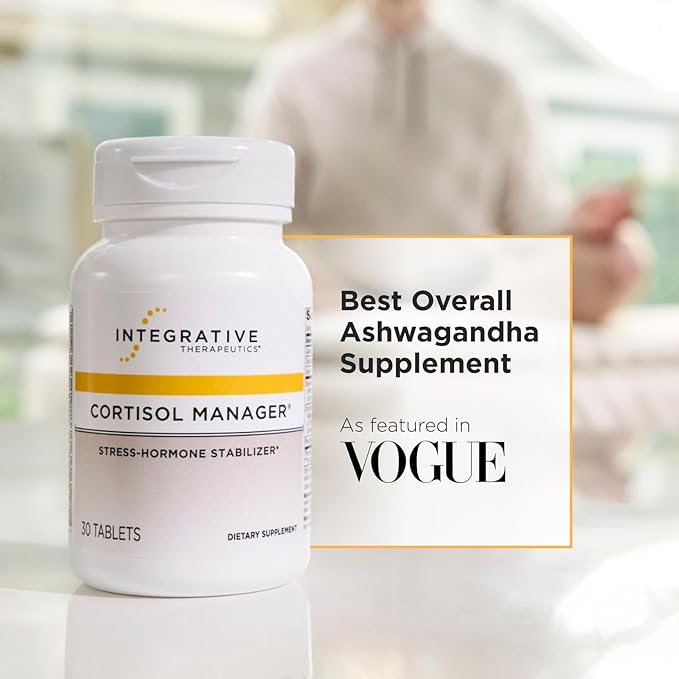 Integrative Therapeutics Cortisol Manager - Balance Cortisol & Support Relaxation for Restful Sleep* - Includes Ashwagandha & L-Theanine for Confidence with Less Stress* - 30 Tablets (15 Servings)