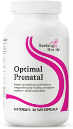 Seeking Health Optimal Prenatal - Supplement with Vitamin B12, L-Methylfolate, & Choline - Vegetarian Supplement to Support Optimal Prenatal Health - 240 Capsules