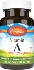 Carlson - Vitamin A, 10000 IU (3000 mcg RAE), Vision Health, 250 Softgels