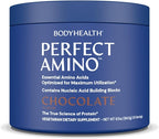 BodyHealth PerfectAmino Powder - BCAA and EAA Powder for Pre and Post Workout - Amino Acid Energy Drink for Men and Women to Support Lean Muscle and Recovery - Chocolate - 30 Servings