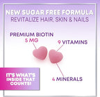 Hair Vitamins Gummies with Biotin 5000 mcg per Serving - Hair Growth Support with Vitamins E & C for Thicker, Stronger & Beautiful Hair - Hair Skin and Nails Vitamin, Gluten Free - 120 Gummies