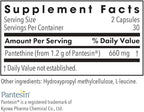 Allergy Research Group Pantethine Supplement - Vitamin B5, Pantothenic Acid, Metabolism Support, Liver Support, Cardiovascular Supplement, Coenzyme A, 660mg Vegetarian Capsules - 60 Count