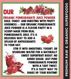 Cherie Sweet Heart USDA Organic Pomegranate Juice Powder, 8 Ounce, Natural Fruit Powder, No Sugar & Additives, Great Flavor for Drinks, Smoothie, & Beverages, Non-GMO & Vegan Friendly