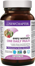 New Chapter Women’s Multivitamin 40+, Extra B6 & B12, Biotin for Hair Growth, D3, VIT C, Zinc for Immune & Stress Support, Gentle on an Empty Stomach, Non-GMO, Gluten-Free, 96 Tablets, (Pack of 2)