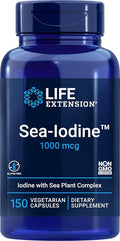 Life Extension Sea-Iodine Capsules, 1000 mcg, 150 Veg Caps, Natural Iodine Supplement from Kelp and Bladderwack