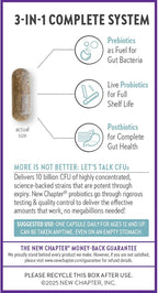 New Chapter All-Flora Probiotic for Advanced Digestion & Complete Gut Health with Prebiotics + Postbiotics, Clinical-Strength Strains, 100% Vegetarian, Non-GMO, Shelf Stable - 30 ct (1 Month Supply)