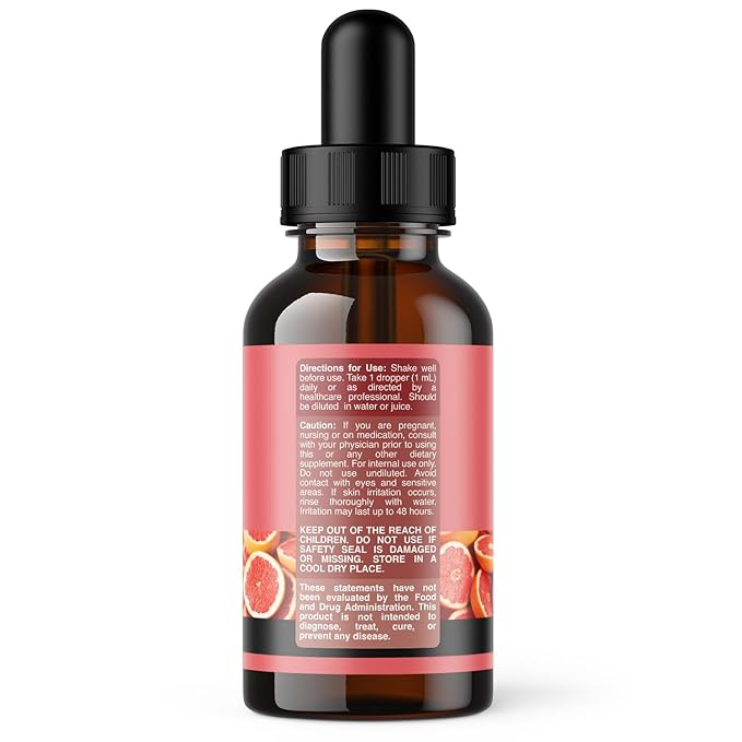 GSE Grapefruit Seed Extract Liquid - One Drop Daily - Super Concentrated Grape Seed Extract Liquid Drops Rich in Bioflavonoids & Polyphenols for Gut Health & Immune Support - 2 Fl Oz (2 Pack)