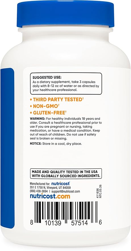 Nutricost Turmeric + Ginger Capsules with Bioperine, 2400mg Per Serving, 120 Capsules - GMO-Free, Gluten-Free, 40 Servings