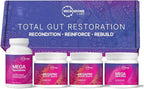 Microbiome Labs Total Gut Restoration Kit (Powder) - 3-Product Gut Health Spore Based Probiotic, Prebiotic Powder & Mucosal Immunoglobulin + Amino Acids Supplement for Immune, GI & Digestive Health