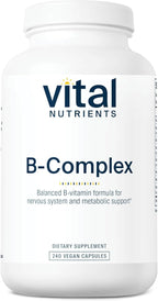 Vital Nutrients Vitamin B-Complex - Vegan High-Potency Methylated B Complex Vitamins - B Vitamins Support Energy Production, Metabolism, and Heart Health* - Gluten, Dairy, Soy Free - 240 Capsules