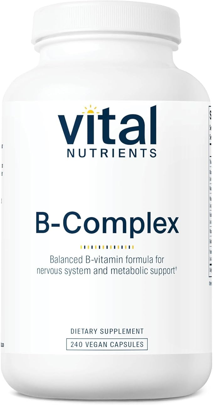 Vital Nutrients Vitamin B-Complex - Vegan High-Potency Methylated B Complex Vitamins - B Vitamins Support Energy Production, Metabolism, and Heart Health* - Gluten, Dairy, Soy Free - 240 Capsules