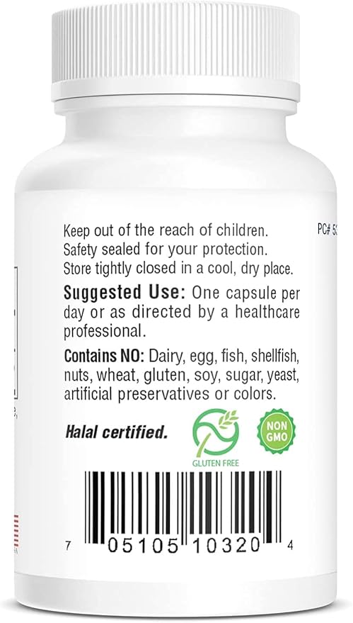 Bio-Tech Pharmacal Folic Acid (5 mg), 100 Capsules – All-Natural Supplement – Supports Cardiovascular, Nervous System, & Prenatal Health – No Dairy, Fish, Gluten, Peanut, Shellfish, GMOs, Halal, & Soy
