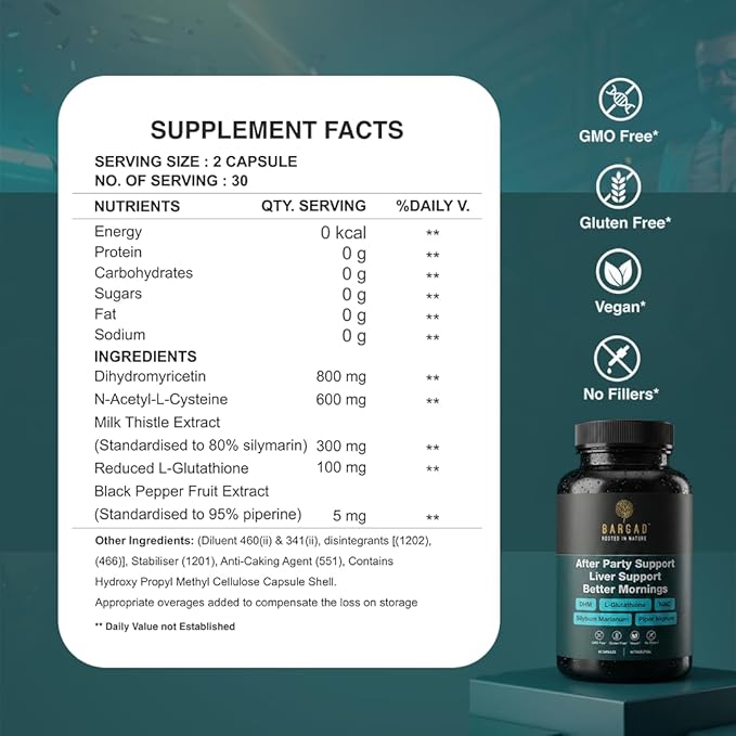 DHM Metabolic Balance & Morning Refresh Supplement | Fuller Health After Party | Post-Celebration Wellness Support | 60 Capsules