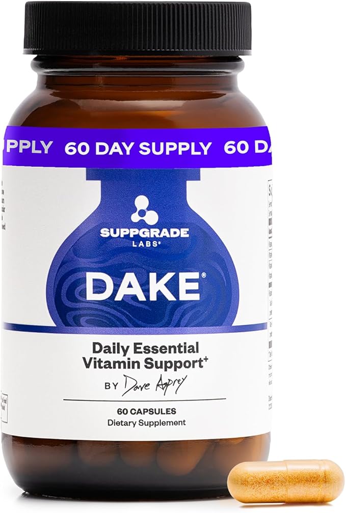 DAKE by Dave Asprey | Synergistic Blend of Essential Vitamins D-A-K-E | Vitamin D2 + K2 + A + E Supplement for Immune Support, Bone & Joint Support, & Heart Health | 60 Day Supply