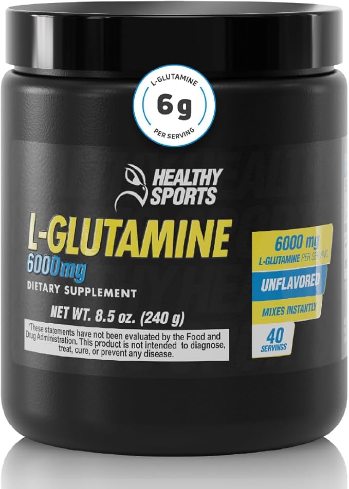 L-Glutamine Premium Powder - 6,000 mg per Serving for Muscle Recovery - Unflavored, Vegan, Non-GMO, Gluten-Free, Dairy-Free, 40 Servings for Improved Performance and Faster Recovery
