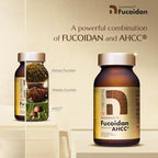 Fucoidan Powered with AHCC® Brown Seaweed Immunity Supplement with High Purity Mekabu Mozuku Agaricus 10 Bottles + Free 1 Bottle - 1760 Vegetable Capsules