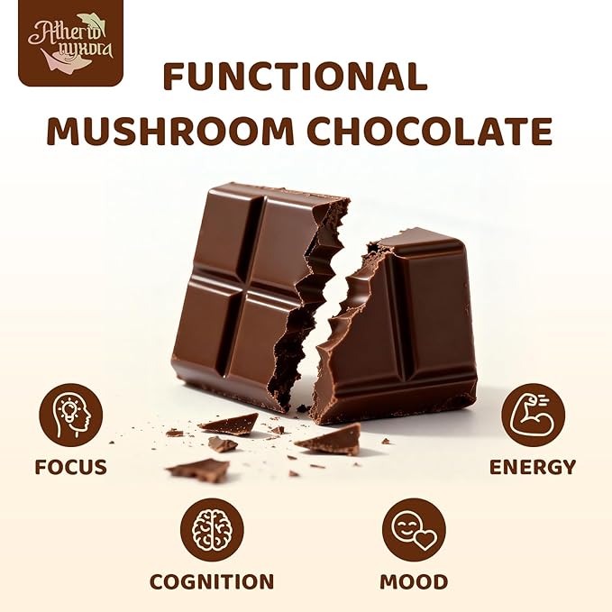 Mushroom Chocolate for Couples – Multi-Mushroom Chocolate Blend with Lion’s Mane, Reishi, Cordyceps, Chaga, Maitake & Turkey Tail | Focus, Cognition & Mood Support | 20 Pieces