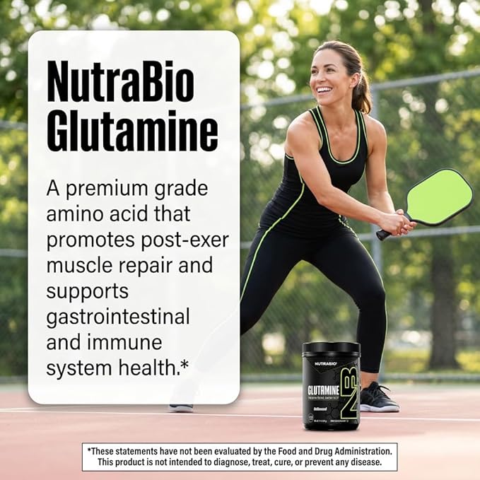 NutraBio Pure L-Glutamine Powder, 100 Servings L-Glutamine Supplement, Amino Acid, Pure Grade, Glutamina, Absolutely no Additives, Fillers or Excipients, Muscle Recovery Supplement - (500 Grams)