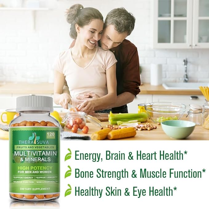 All Natural Multivitamins & Minerals + B Complex + Calcium + Magnesium + Zinc, 100% Vegan Sourced Whole Food Supplement, Complete Nutritional Support for Men & Women, 2 Month Supply, 120 Softgels