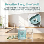 EverNatureCure Lung Support Probiotics, Ever Nature Cure Respiratory & Immune Support Supplement, with Vasaka Leaf & Turmeric Root Extract, 60 Capsules