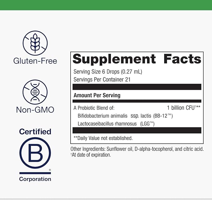 Metagenics UltraFlora Baby Probiotic - Baby Probiotic Drop - for Babies & Young Children - Kids Probiotics - with Bifidobacterium Animalis SSP. Lactis & Lactobacillus Rhamnosus GG - 0.19 fl oz
