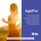 4Life - Transfer Factor - AgePro - Healthy Aging & Immune Support - NMN, Quercetin, AKG, Apigenin & Mushroom Extract - 60 Veggie Capsules