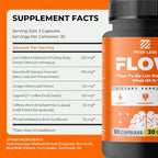 FLOW – Nootropic Brain Supplement for Focus, Memory, Creativity&Mental Clarity – Complete Daytime Cognitive Support with Lion’s Mane, Bacopa, Ginkgo, Guayusa | Vegan, Gluten-Free, Lab-Tested